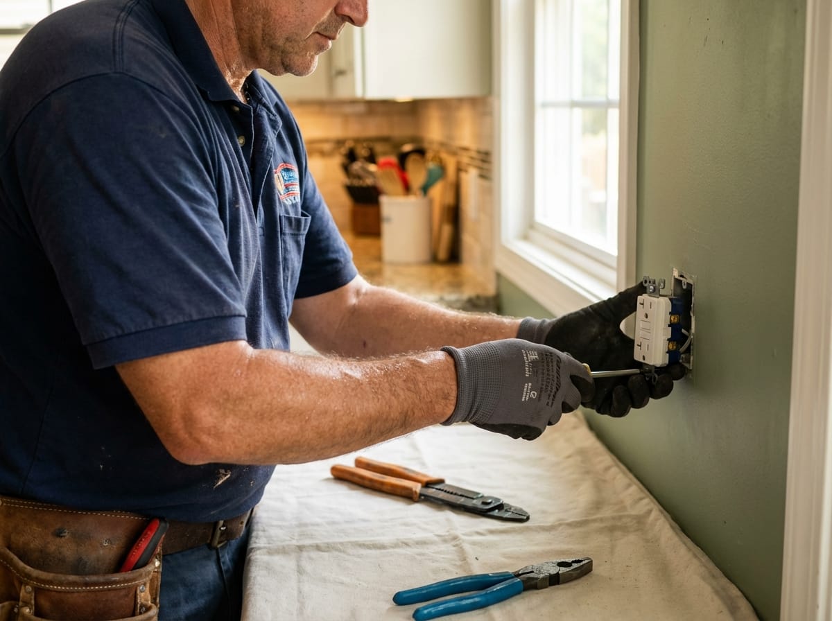 Licensed electrician performing electrical work